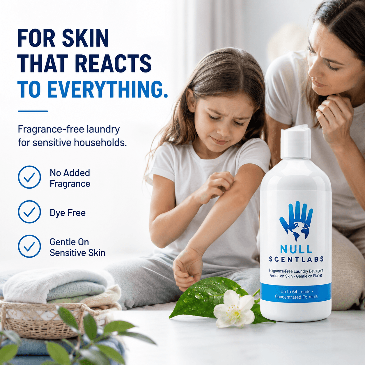 Fragrance-Free Laundry Detergent for Sensitive Skin