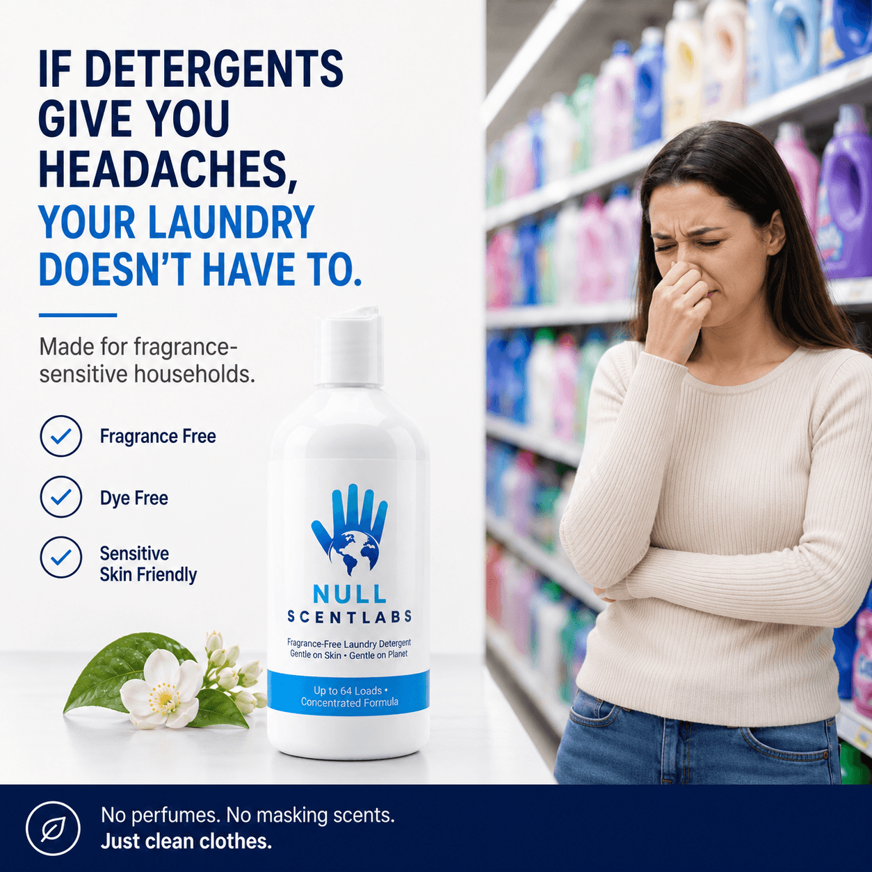 Fragrance-Free Laundry Detergent for Sensitive Skin